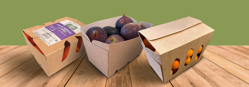 Barquettes carton 1kg ouvertes et fermée