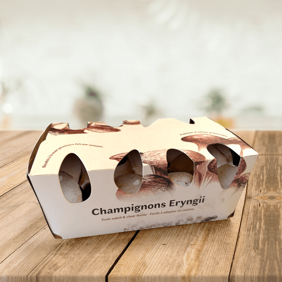 Barquette carton kraft pour champignons de Paris